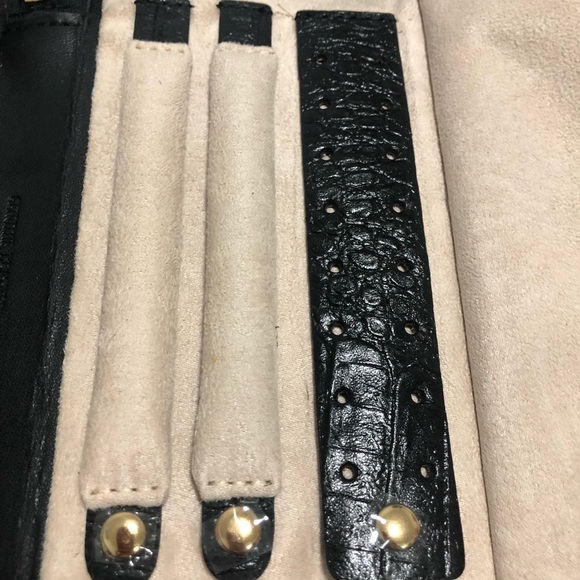 Genuine Leather Jewelry Organizer Wristlet Pouch - Picture 3 of 8